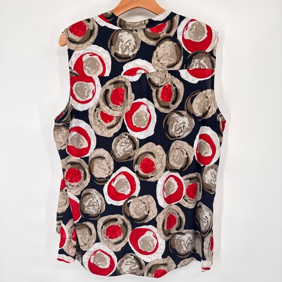 Alfani Woman Sleeveless Wrap Blouse top size 20W plus red Circle Print - Picture 8 of 10